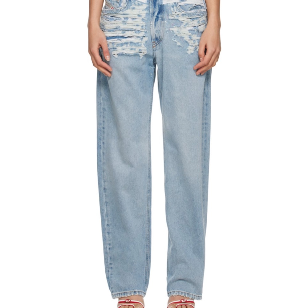 Distressed Light Blue Jeans